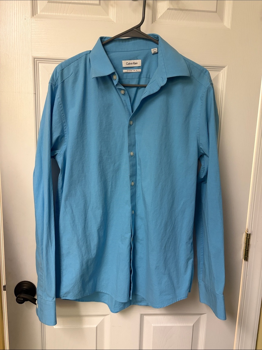 Calvin Klein blue button down dress shirt slim fit